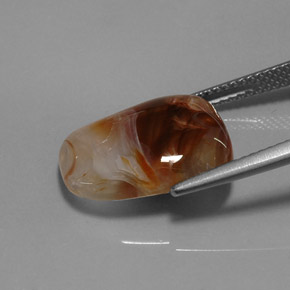 Ágata de fuego multicolor natural de 7,31 ct, transparente, transparente / translúcido