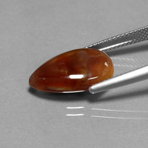 Ágata de fuego multicolor natural de 5,11 ct, transparente, transparente / translúcido