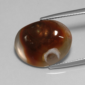 Ágata de fuego multicolor natural de 8,25 ct, transparente, transparente / translúcido