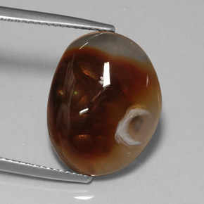 Ágata de fuego multicolor natural de 8,25 ct, transparente, transparente / translúcido