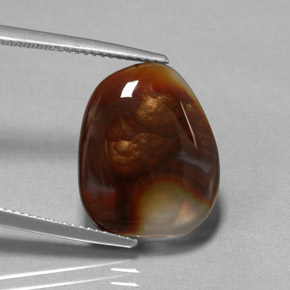 Ágata de fuego multicolor natural de 8,09 ct, transparente, transparente / translúcido