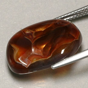 Ágata de fuego multicolor natural de 9,10 ct, transparente, transparente / translúcido