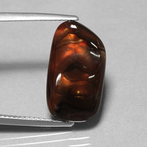 Ágata de fuego multicolor natural de 7,01 ct, transparente, transparente / translúcido