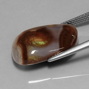 Ágata de fuego multicolor natural de 10,11 ct, transparente, transparente / translúcido