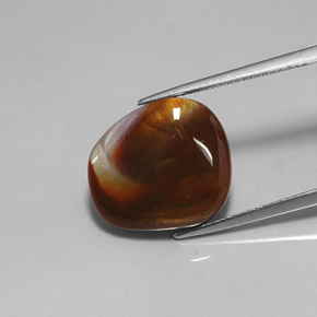 Ágata de fuego multicolor natural de 7,61 ct, transparente, transparente / translúcido