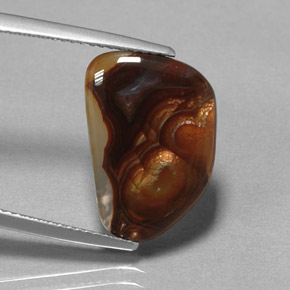 Ágata de fuego multicolor natural de 5,78 ct, transparente, transparente / translúcido
