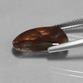 Ágata de fuego multicolor natural de 5,78 ct, transparente, transparente / translúcido