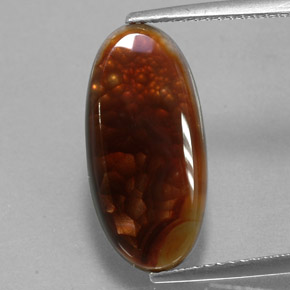 Ágata de fuego multicolor natural de 4,87 ct, transparente, transparente / translúcido