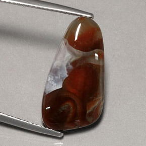 Ágata de fuego multicolor natural de 8,86 ct, transparente, transparente / translúcido