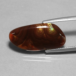 Ágata de fuego multicolor natural de 6,59 ct, transparente, transparente / translúcido