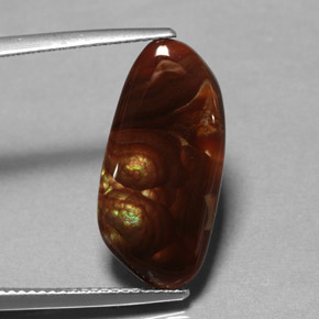 Ágata de fuego multicolor natural de 6,59 ct, transparente, transparente / translúcido