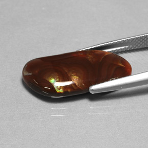 Ágata de fuego multicolor natural de 6,59 ct, transparente, transparente / translúcido