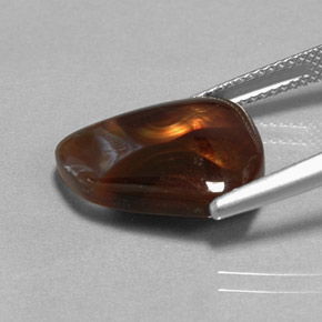 Ágata de fuego multicolor natural de 7,20 ct, transparente, transparente / translúcido