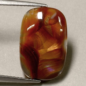 Ágata de fuego multicolor natural de 4,84 ct, transparente, transparente / translúcido
