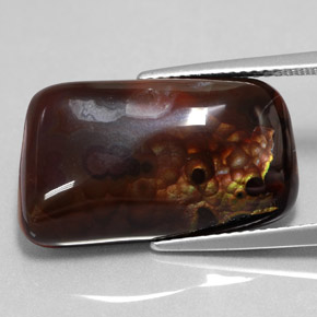 Ágata de fuego multicolor natural de 15,26 ct, forma elegante, opaco