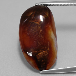 Ágata de fuego multicolor natural de 8,52 ct, forma elegante, opaco