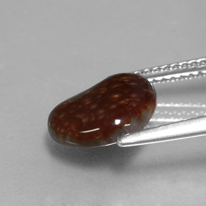 Ágata de fuego multicolor natural de 2,22 ct, forma elegante, opaco