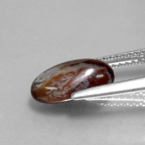 Ágata de fuego multicolor natural de 2,17 ct, forma elegante, opaco