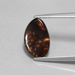 Ágata de fuego multicolor natural de 1,76 ct, forma elegante, opaco