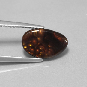 Ágata de fuego multicolor natural de 1,76 ct, forma elegante, opaco