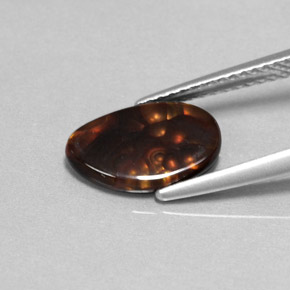 Ágata de fuego multicolor natural de 1,76 ct, forma elegante, opaco