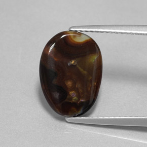 Ágata de fuego multicolor natural de 3,13 ct, forma elegante, opaco