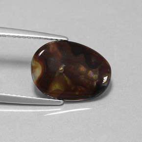 Ágata de fuego multicolor natural de 3,13 ct, forma elegante, opaco