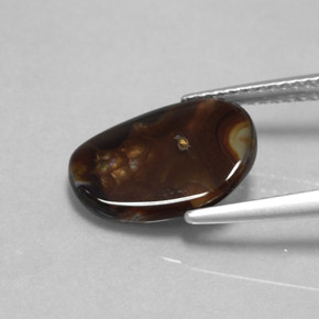 Ágata de fuego multicolor natural de 3,13 ct, forma elegante, opaco