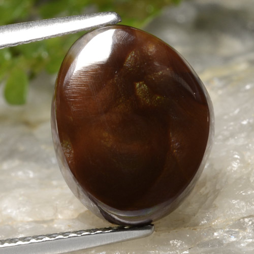 Ágata de fuego Multicolor natural de 4.28 ct, Forma elegante, Translúcido