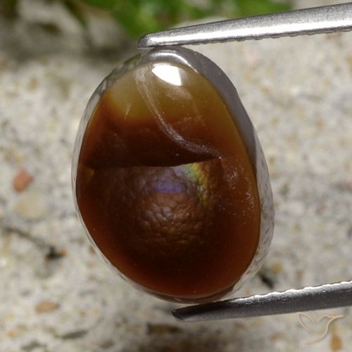 4.44ct Natural Multicolor Ágata de fuego, Elegante, Translúcido