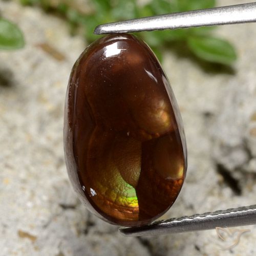 3.99ct Natural Multicolor Ágata de fuego, Elegante, Translúcido