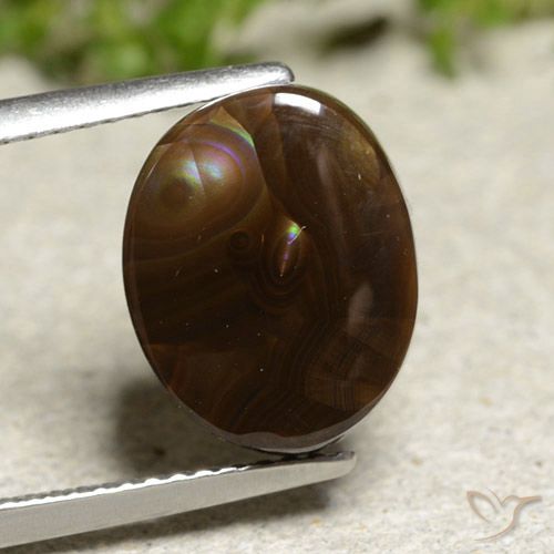 Ágata de fuego multicolor natural de 5,15 ct, corte óvalo, opaco