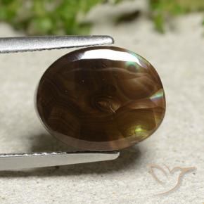 Ágata de fuego multicolor natural de 5,15 ct, corte óvalo, opaco
