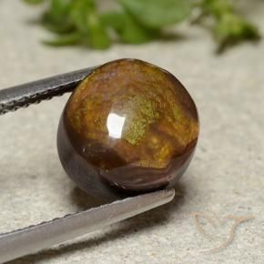 Ágata de fuego Multicolor natural de 3.92 ct, Redondo, Opaco