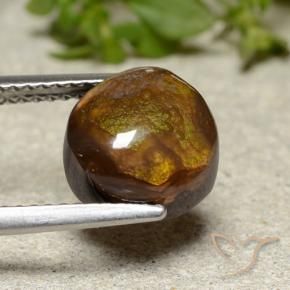 Ágata de fuego Multicolor natural de 3.92 ct, Redondo, Opaco
