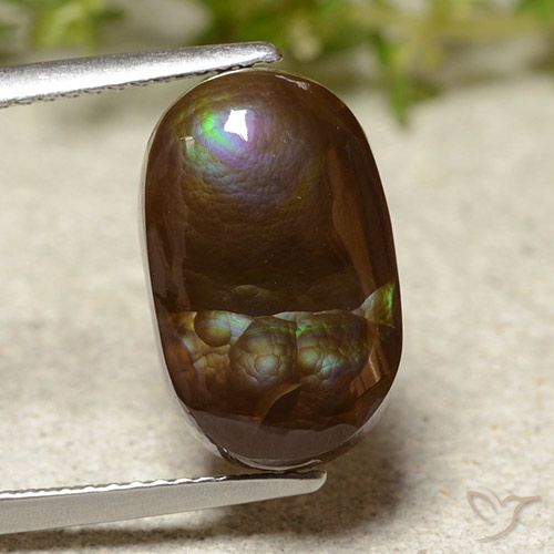 6.24ct Natural Multicolor Ágata de fuego, Ovalada, Translúcido