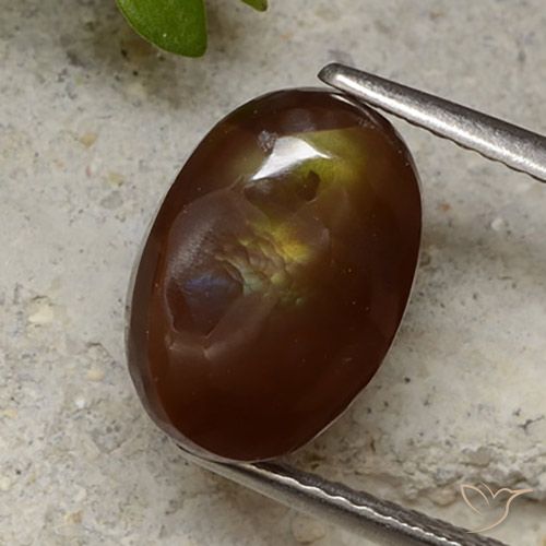 3.93ct Natural Multicolor Ágata de fuego, Ovalada, Opaco