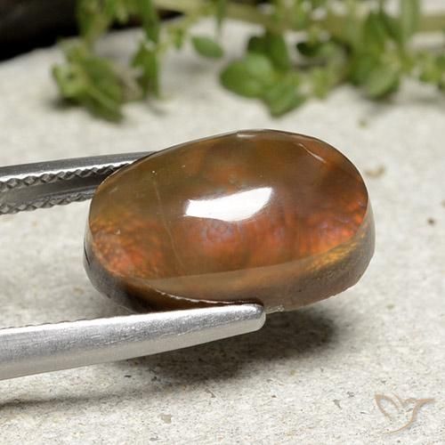 Ágata de fuego Multicolor natural de 6.66 ct, Ovalada, Opaco