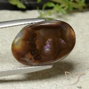 Ágata de fuego Multicolor natural de 7.65 ct, Ovalada, Opaco