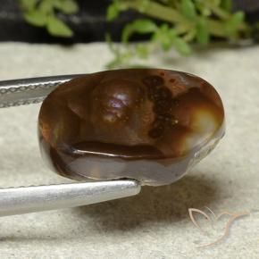 Ágata de fuego Multicolor natural de 7.65 ct, Ovalada, Opaco