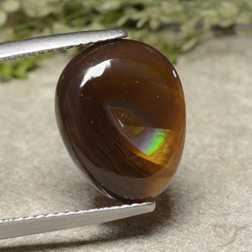 5.43ct Natural Multicolor Ágata de fuego, En forma de pera, Opaco