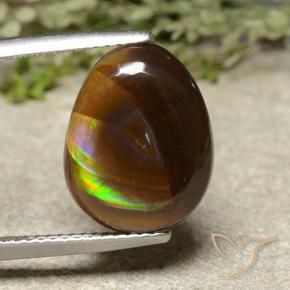 Ágata de fuego Multicolor natural de 5.43 ct, En forma de pera, Opaco