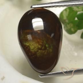 Ágata de fuego Multicolor natural de 5.43 ct, En forma de pera, Opaco