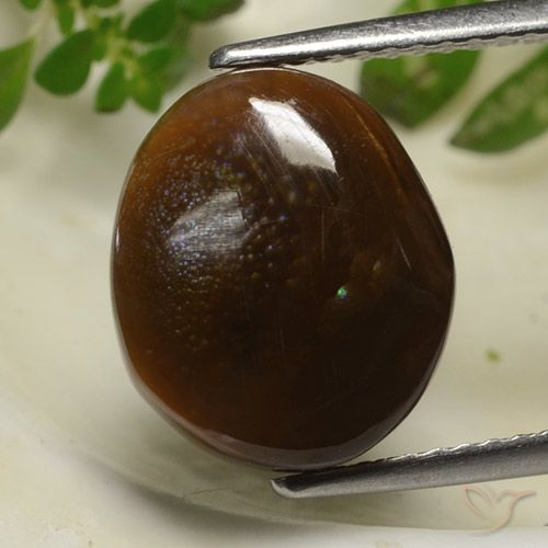 5.83ct Natural Multicolor Ágata de fuego, Ovalada, Opaco