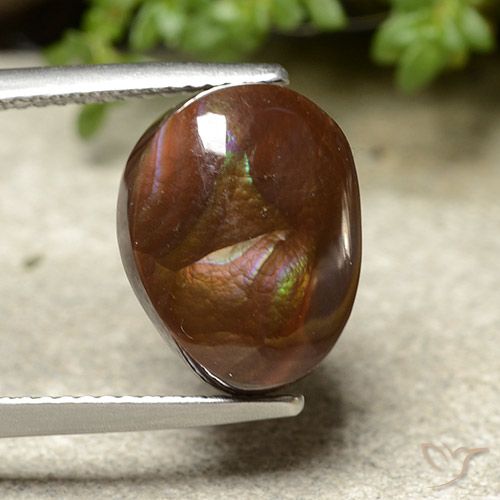 7.46ct Natural Multicolor Ágata de fuego, Ovalada, Opaco
