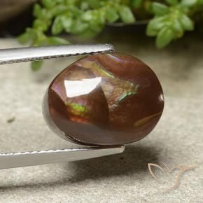 Ágata de fuego Multicolor natural de 7.46 ct, Ovalada, Opaco