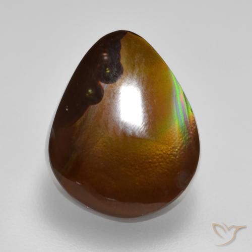 5.78ct Natural Multicolor Ágata de fuego, En forma de pera, Opaco