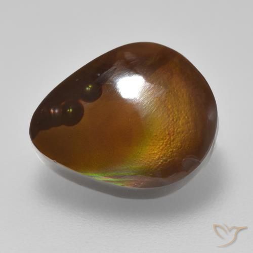 Ágata de fuego Multicolor natural de 5.78 ct, En forma de pera, Opaco