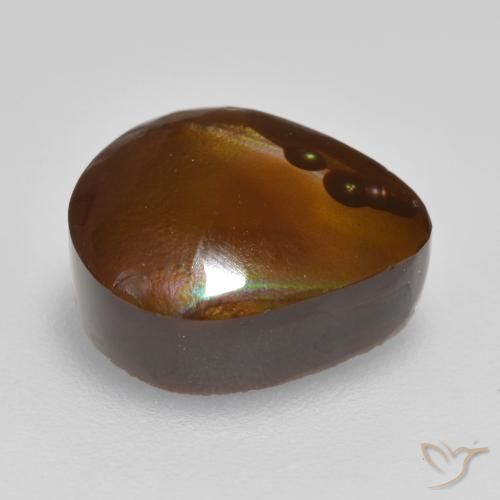 Ágata de fuego Multicolor natural de 5.78 ct, En forma de pera, Opaco