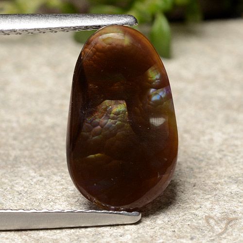 2.38ct Natural Multicolor Ágata de fuego, Ovalada, Opaco